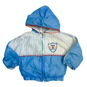 Vintage 80s 90s Tiny Tots Windbreaker Blue Jacket Baby 24 Months